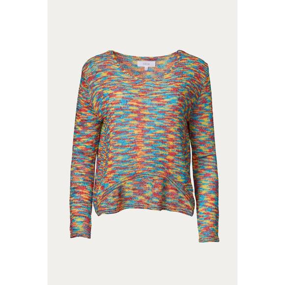 NEW LUCCA space-dyed intarsia-knit sweater in rainbow space dye - Picture 2 of 4